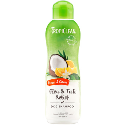 Tropiclean Neem & Citrus Flea & Tick Shampoo - Performance Dog Supply