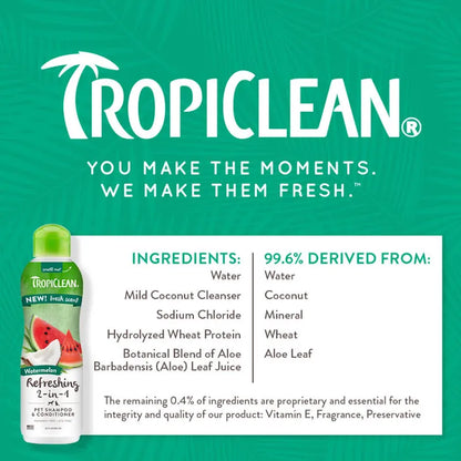 Tropiclean Watermlon 2-in-1 Shampoo & Conditioner - Performance Dog Supply