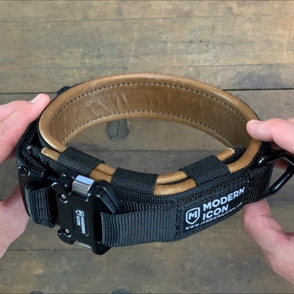 Modern Icon Leather Wrapped 2” Rigid Collar - Performance Dog Supply