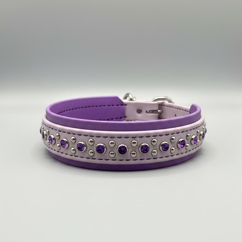 1.5" Biothane Bling Collar - Lavender/Purple