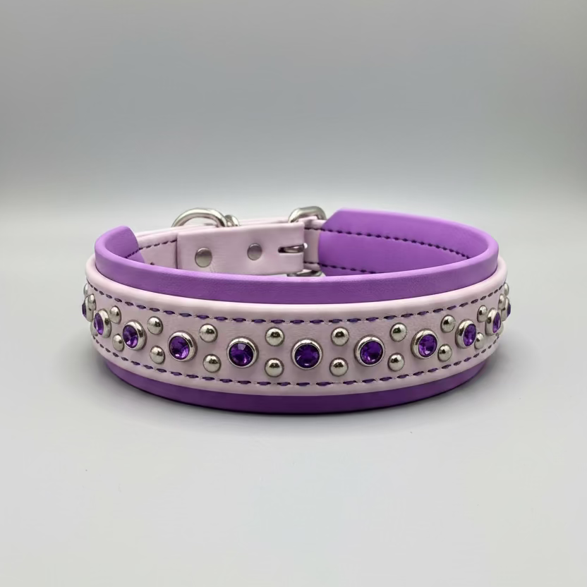 1.5" Biothane Bling Collar - Lavender/Purple