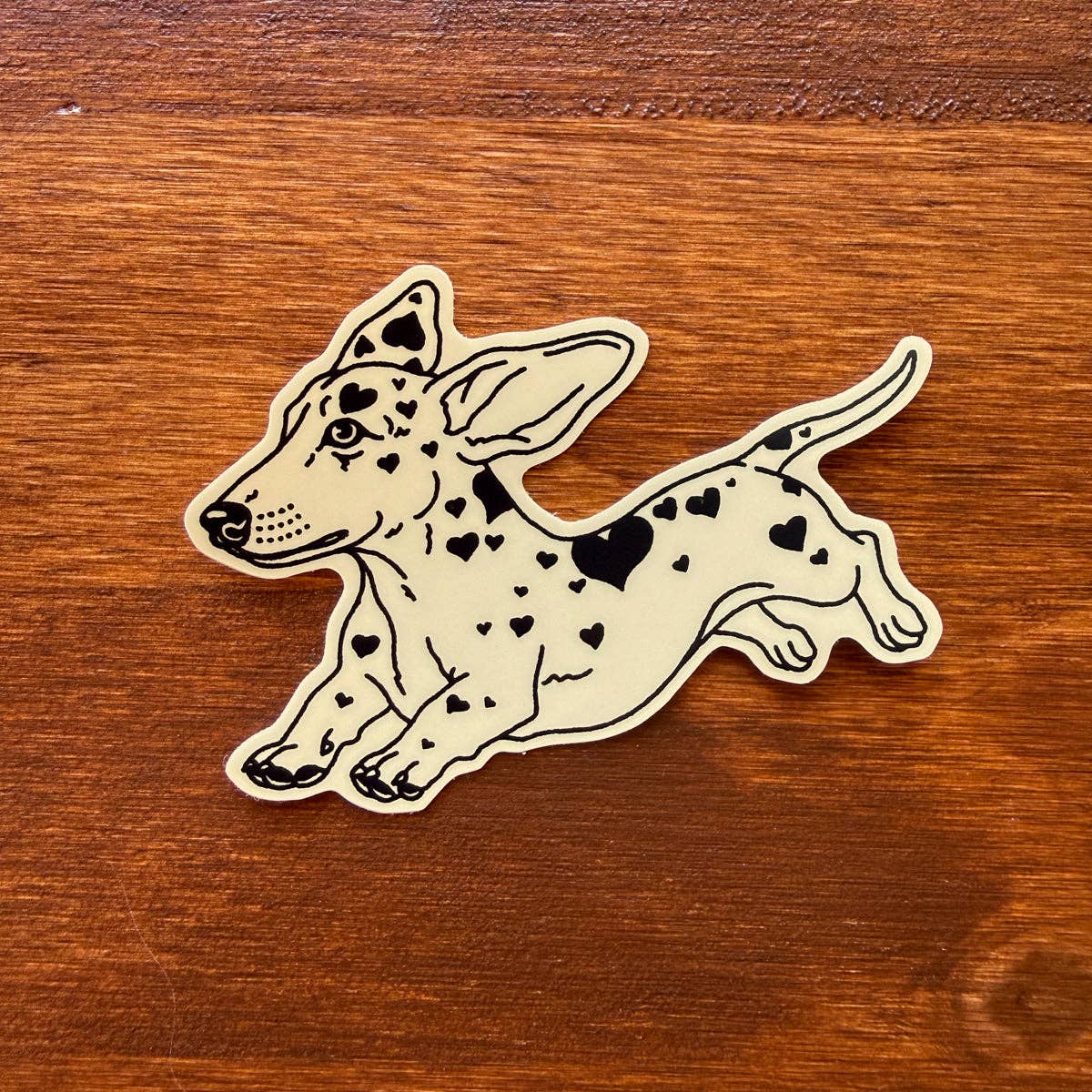 Dachshund Hearts 3 Inch Matte Vinyl Sticker