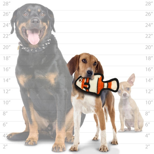 Tuffy Ocean Fish - Orange, Durable Squeaky Dog Toy