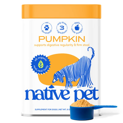 Native Pet - Organic Pumpkin Fiber Powder, Digestive Supplement for Dogs: 16 oz