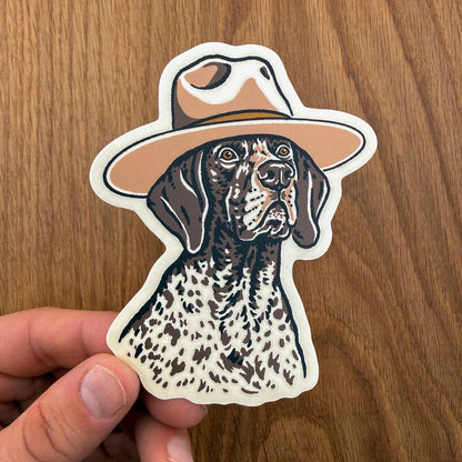 German Shorthaired Pointer Cowdog 4 Inch Matte Vinyl Sticker