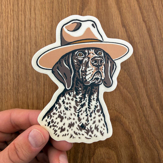 German Shorthaired Pointer Cowdog 4 Inch Matte Vinyl Sticker