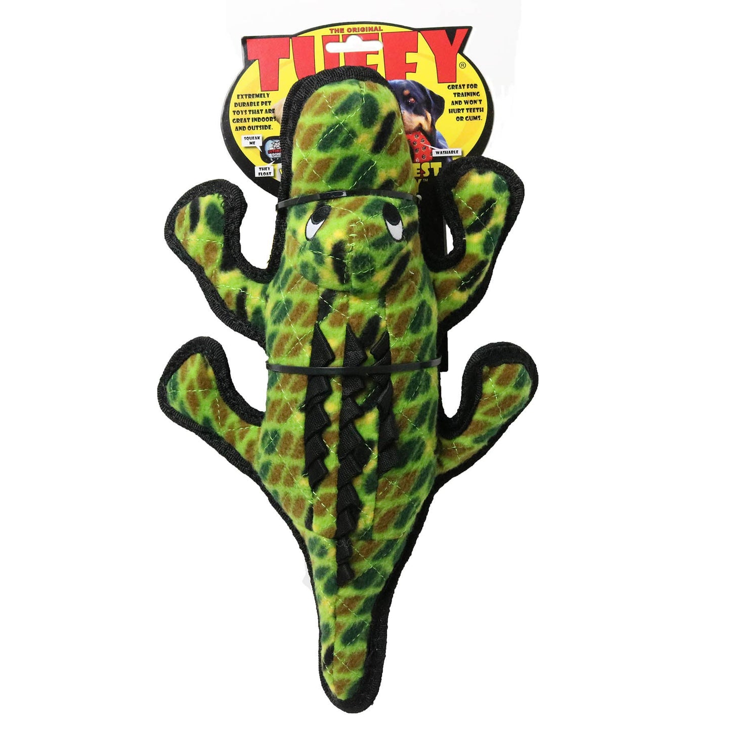 Tuffy Ocean Alligator - MEDIUM - Durable Squeaky Dog Toy