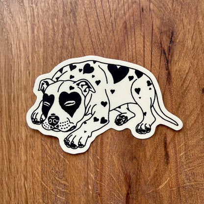 Pit Bull Hearts 3 Inch Matte Vinyl Sticker