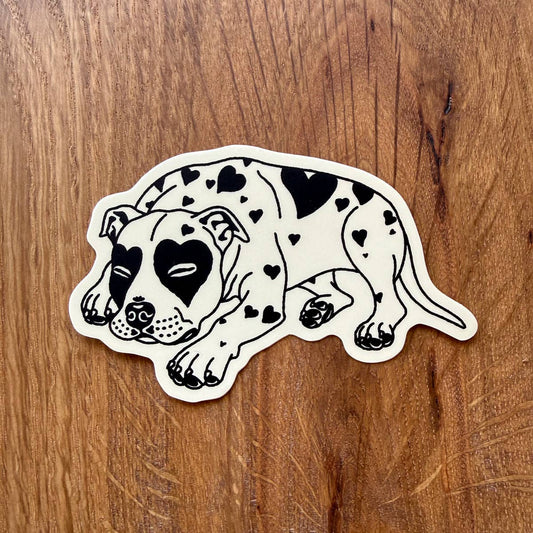 Pit Bull Hearts 3 Inch Matte Vinyl Sticker