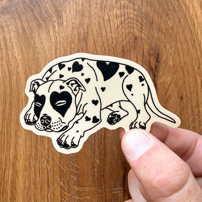 Pit Bull Hearts 3 Inch Matte Vinyl Sticker
