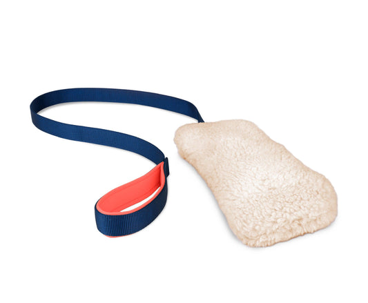 Coachi Chase & Crinkle Navy, Coral & Faux Lambswool