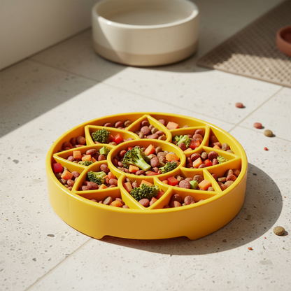 Sunflower eTray Slow Feeder Dog Bowl - Soft Shallow Lick Mat
