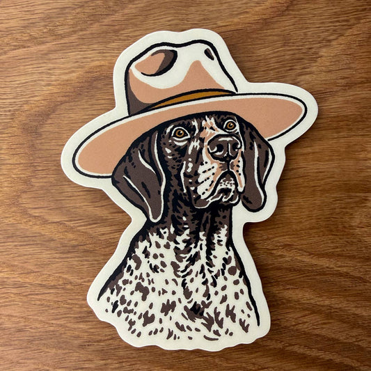 German Shorthaired Pointer Cowdog 4 Inch Matte Vinyl Sticker
