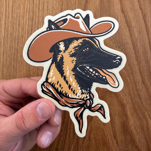 Belgian Malinois Cowdog 4 Inch Matte Vinyl Sticker