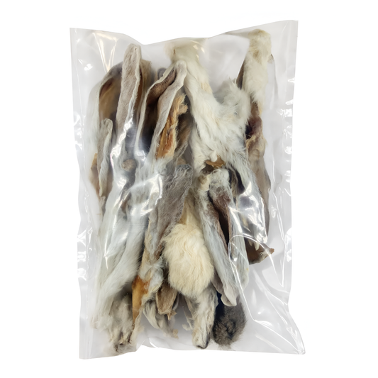 BULK - Rabbit Ears with Fur Dog Chews - 25-pack